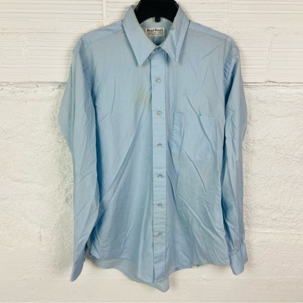 Royal knight full cut single needle tailoring Sky Blue Dress Shirt size 15